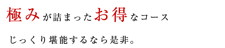 極みが詰まったお得なコース